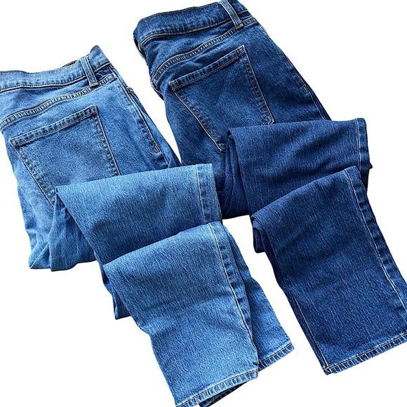 Old Navy Wow Boyfriend Jeans Bundle - Size 6 (2 Pairs) Medium Wash Blue - Picture 1 of 14